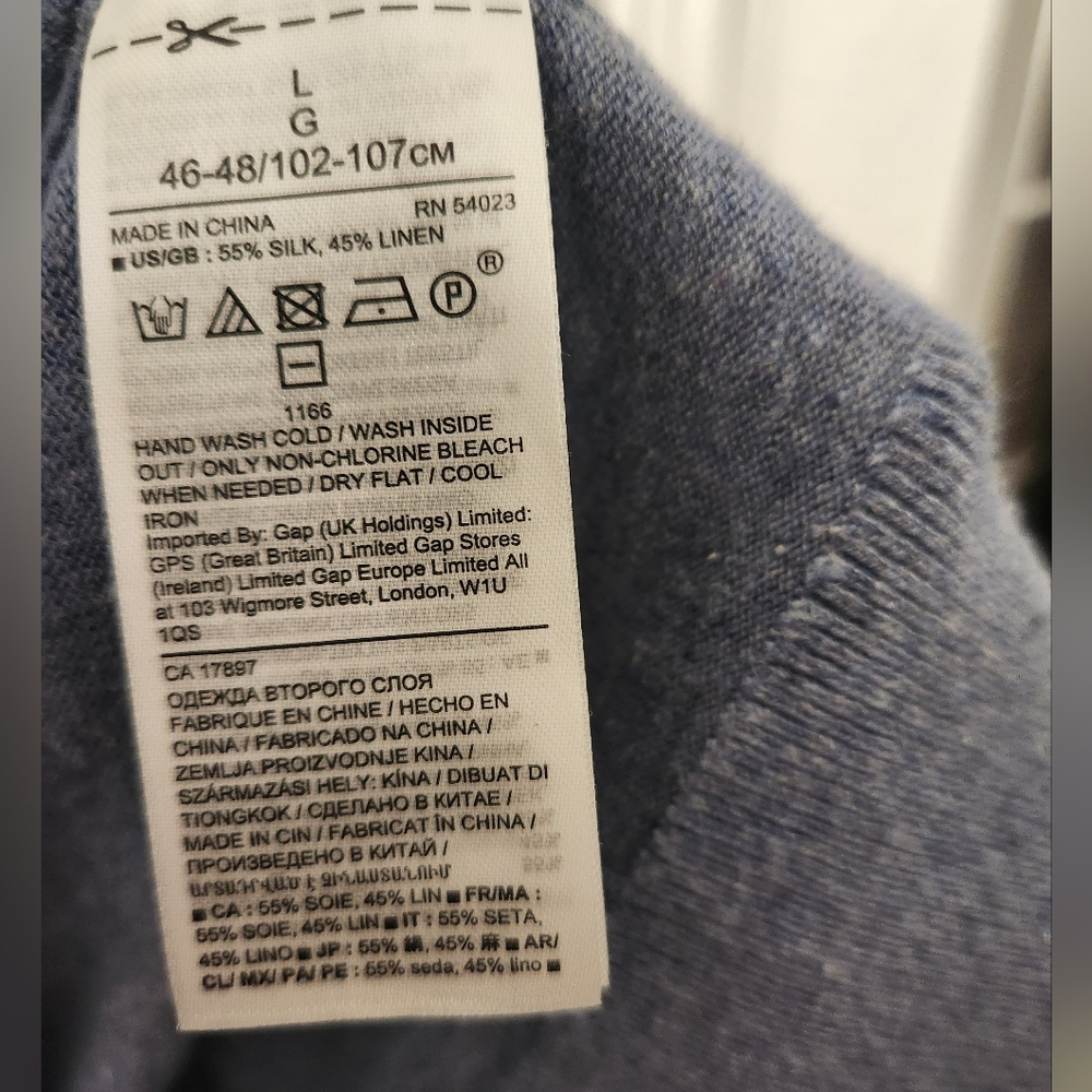 Blue Lightweight Crewneck Sweater - Picture 4 of 4